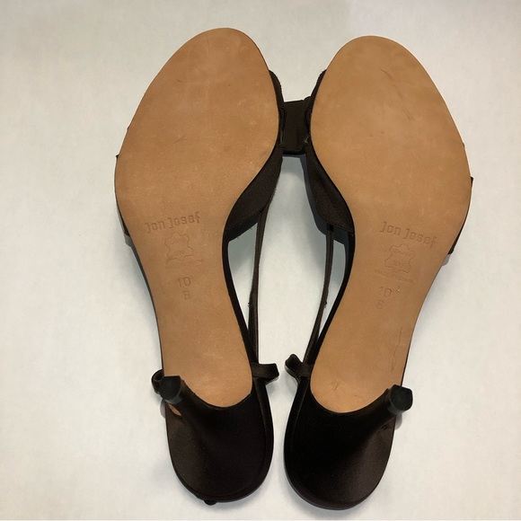 Jon Josef Brown Satin Slingback Pumps with Bow, size 10B. - Picture 9 of 12